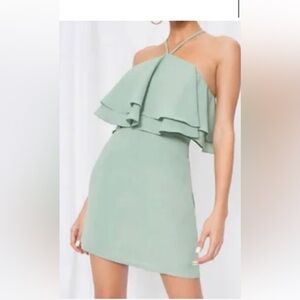 Superdown Strapless Layered Mint Dress